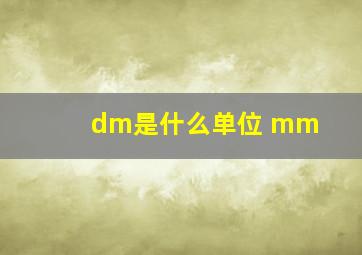 dm是什么单位 mm